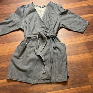 Denim Black/Gray Women's Wrap Dress